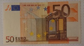 50 € Euro Schein X Serie,v. 2002 Fehldruck kein Hologramm Fehlprägung