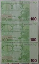 Top 3 X 100 Euro € Schein in Folge X Serie 0, v.2002,Mario Draghi, Druckfrisch