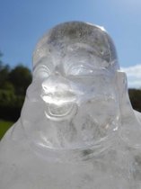 Buddha aus einem Stück Bergkristall - ca. 35 cm hoch.